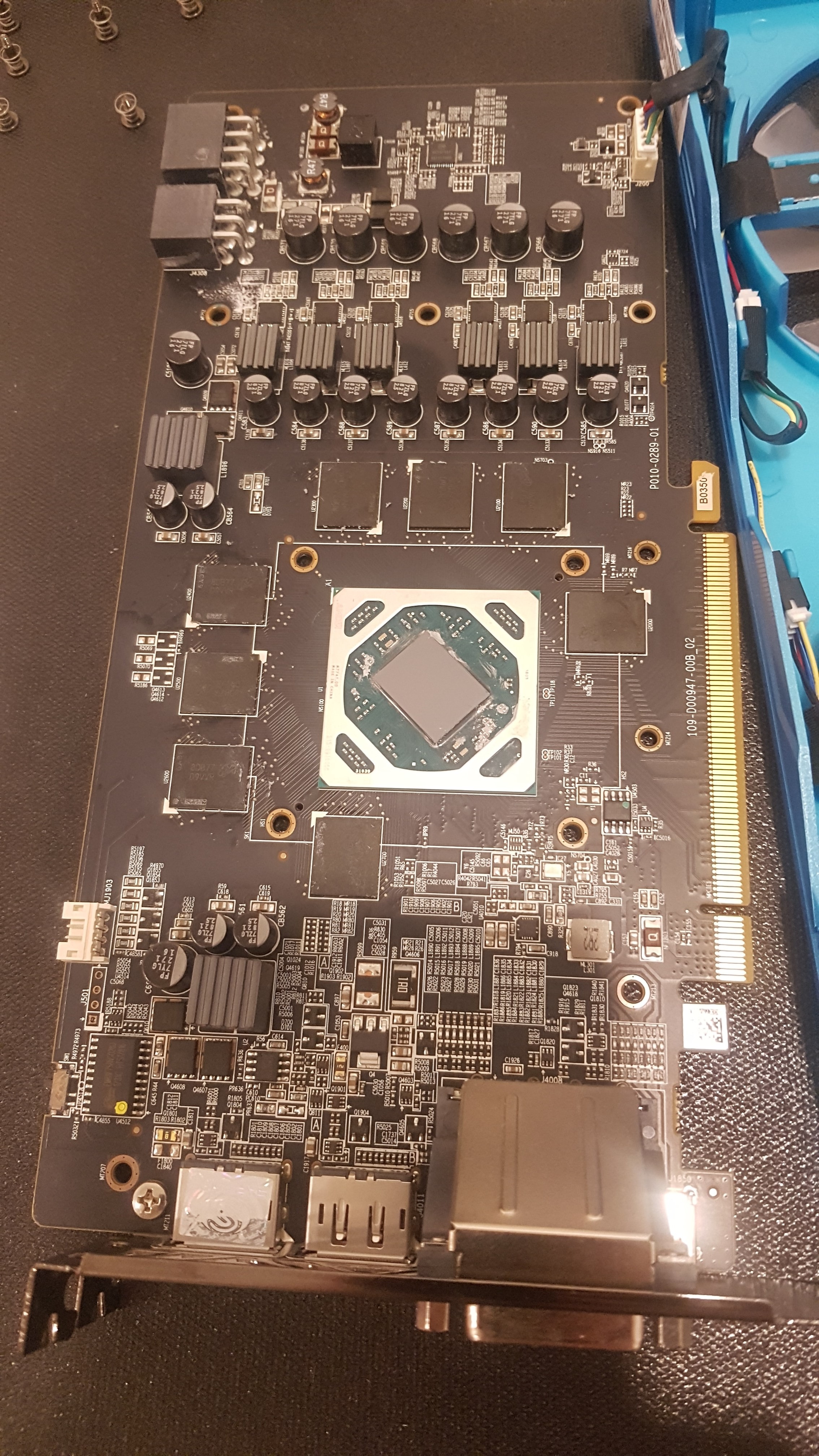 A photo of a dissembled GPU